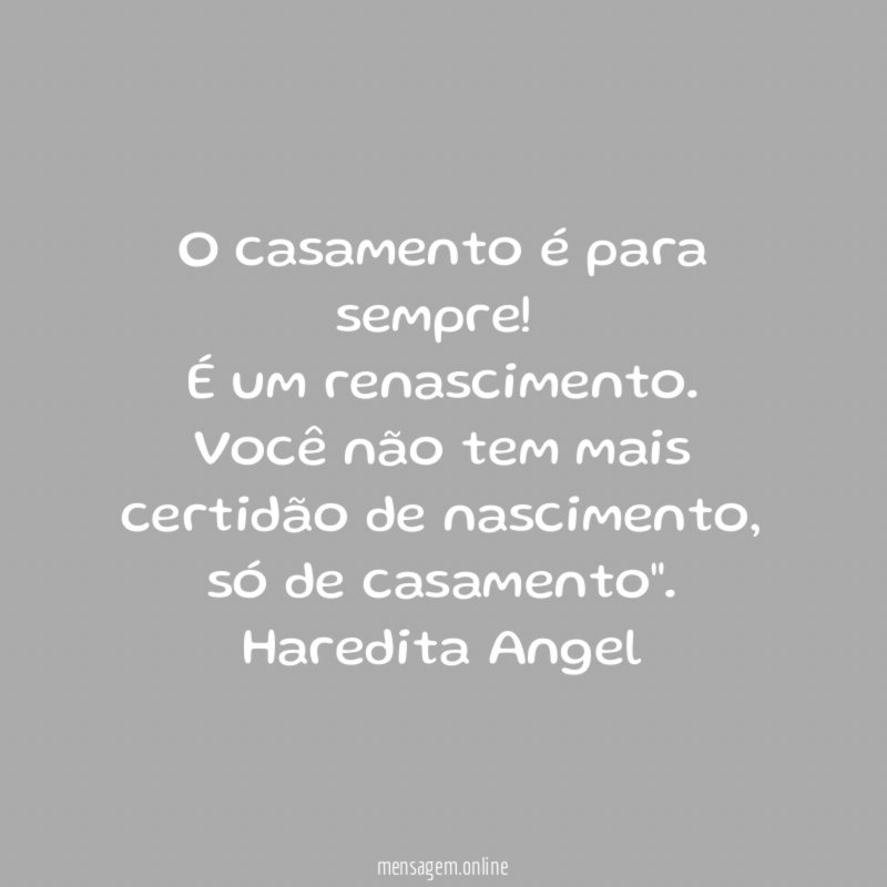 O casamento é para sempre