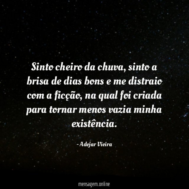 Sinto cheiro da chuva