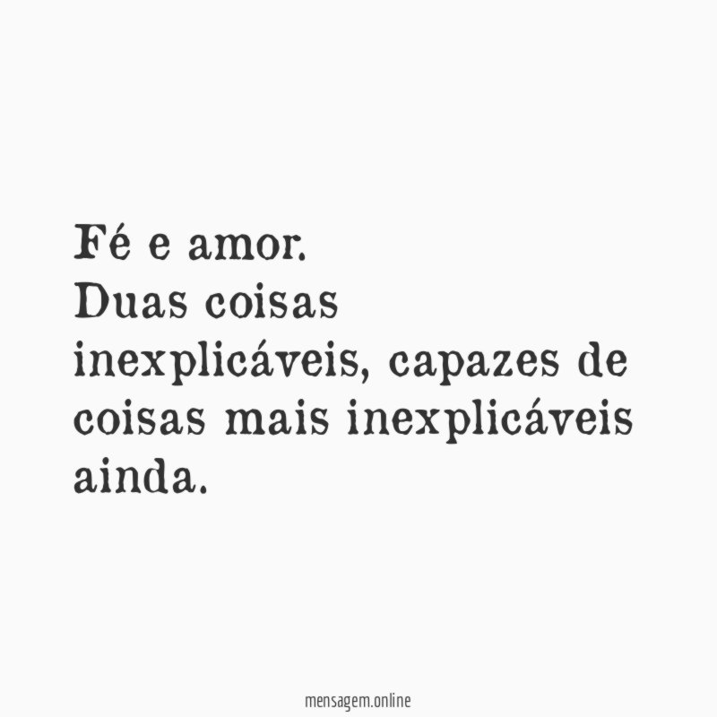 Fé e amor