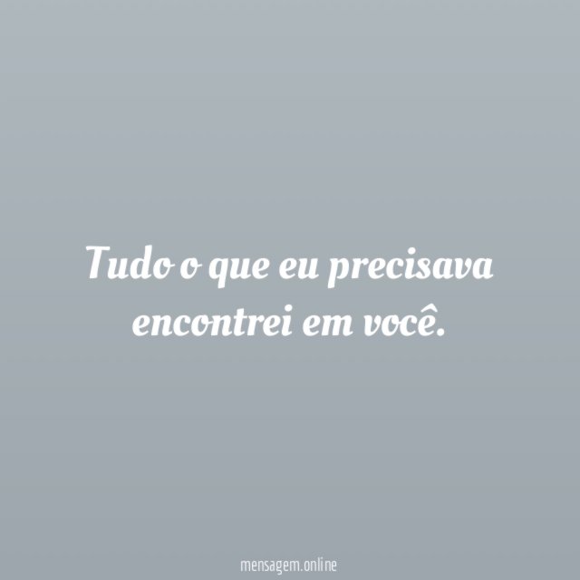 Tudo o que eu precisava encontrei em você