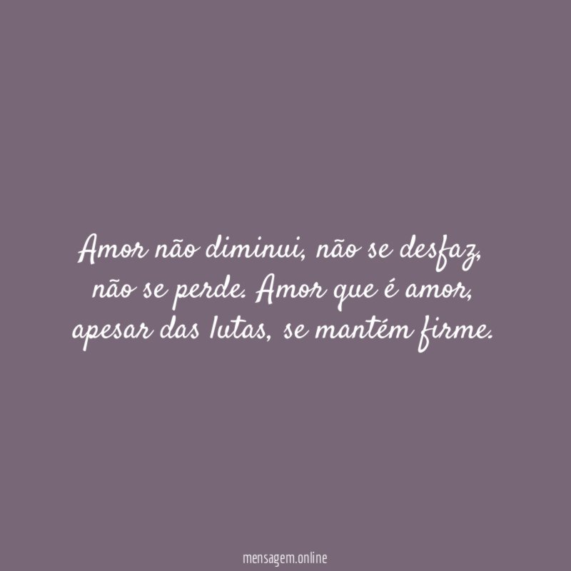 Amor não diminui
