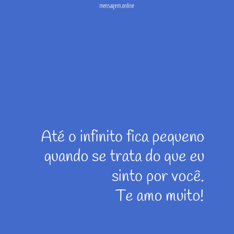 Até o infinito fica pequeno quando se trata