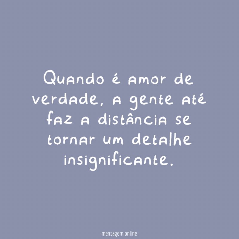 Quando é amor de verdade