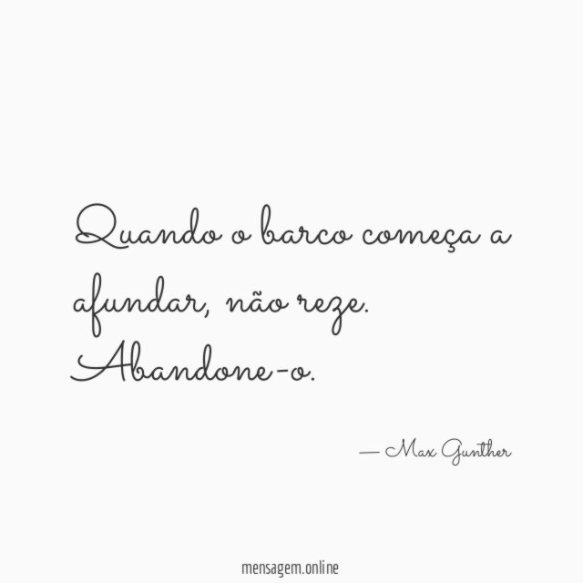 Quando o barco começa a afundar