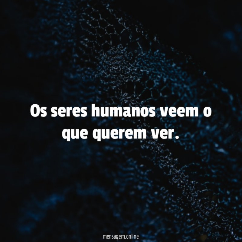 Os seres humanos veem o que querem ver