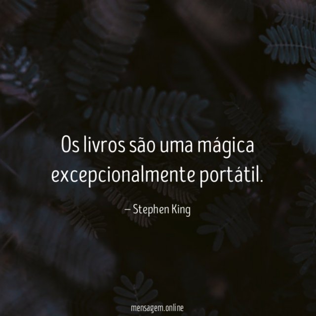 Os livros são uma mágica excepcionalmente portátil