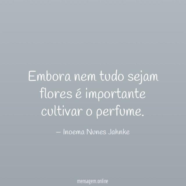 Embora nem tudo sejam flores é importante cultivar o perfume