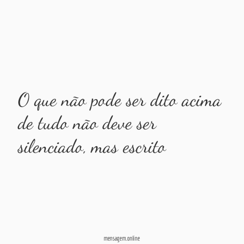 O que não pode ser dito acima de