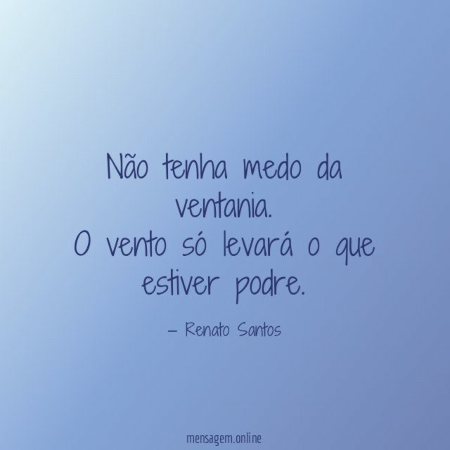 Não tenha medo da ventania
