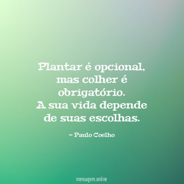 Plantar é opcional