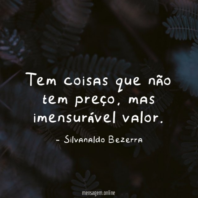 Tem coisas que não tem preço