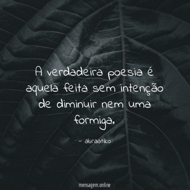 A verdadeira poesia é aquela feita sem intenção
