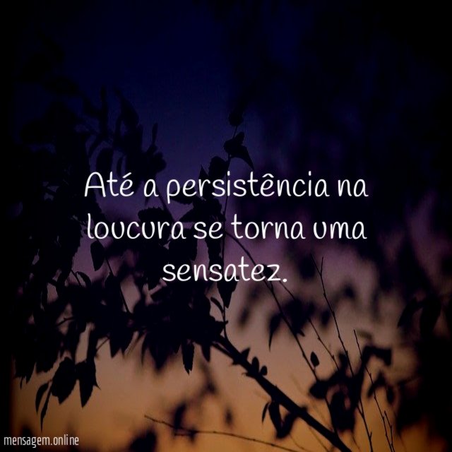 Até a persistência na loucura se torna uma sensatez