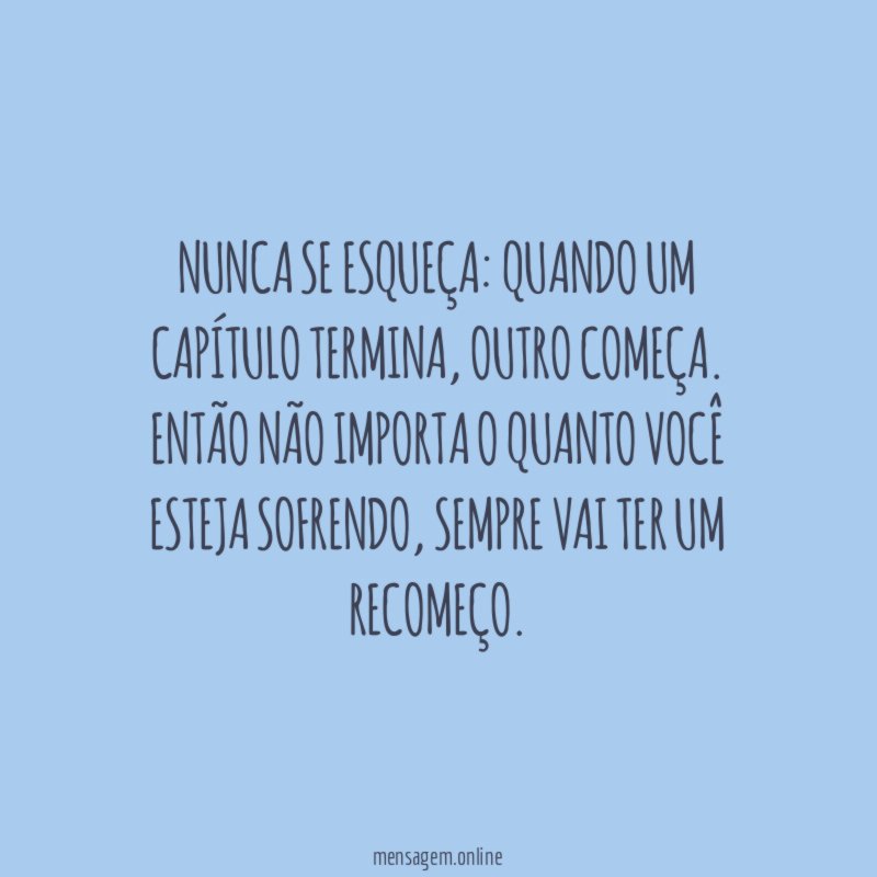 Nunca se esqueça