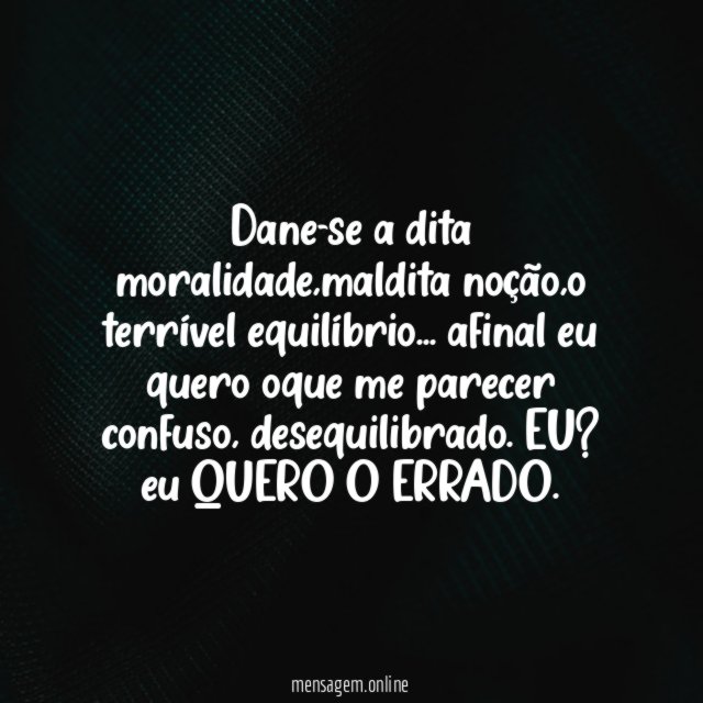 Dane-se a dita moralidade