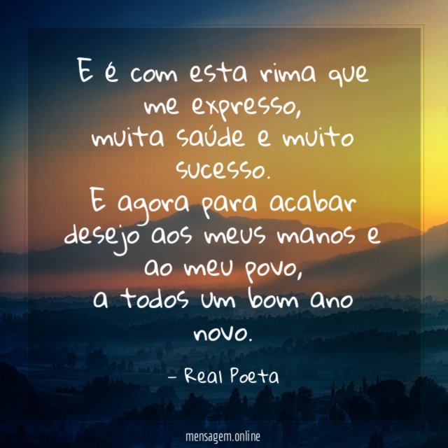 E é com esta rima que me expresso