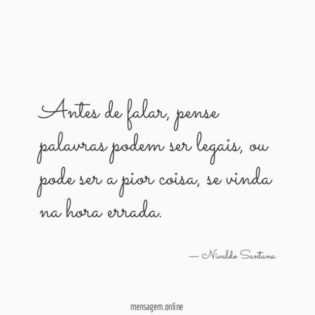 Antes de falar
