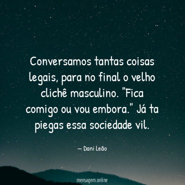 Conversamos tantas coisas legais