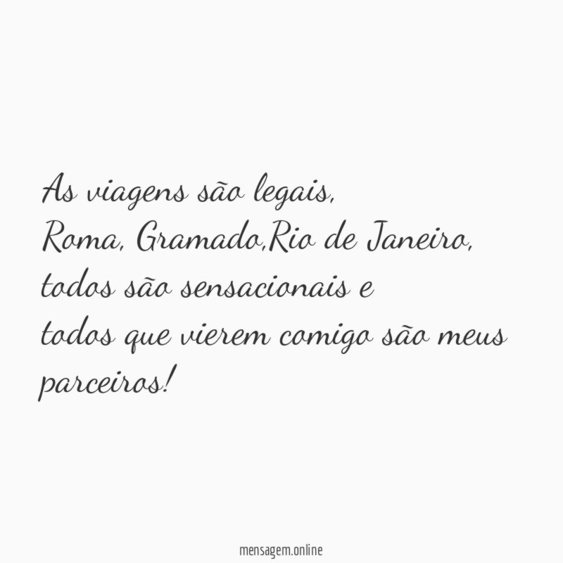 as viagens são legais