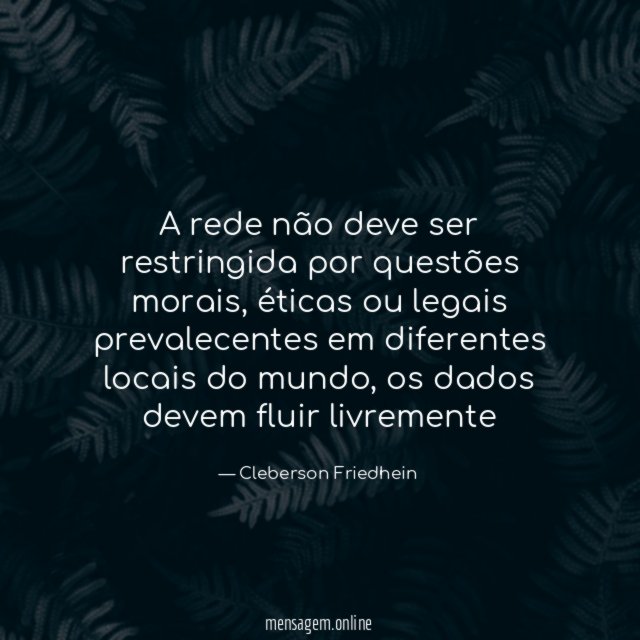 A rede não deve ser restringida por questões morais