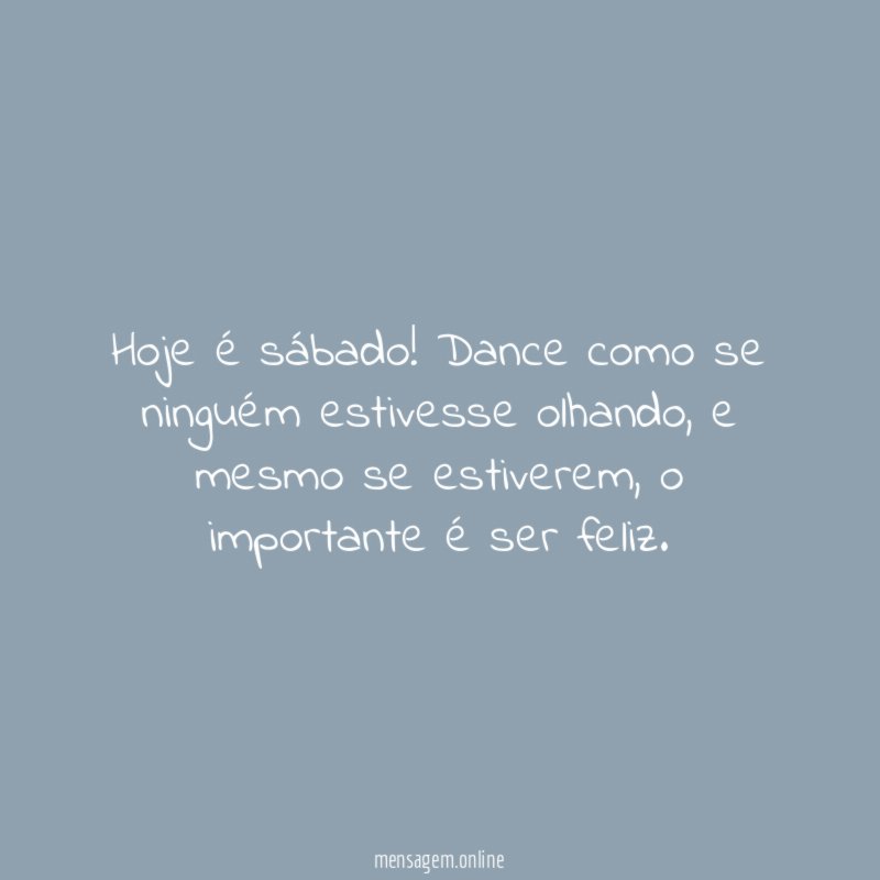 Hoje é sábado