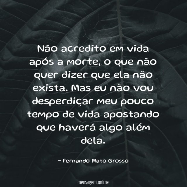 Não acredito em vida após a morte