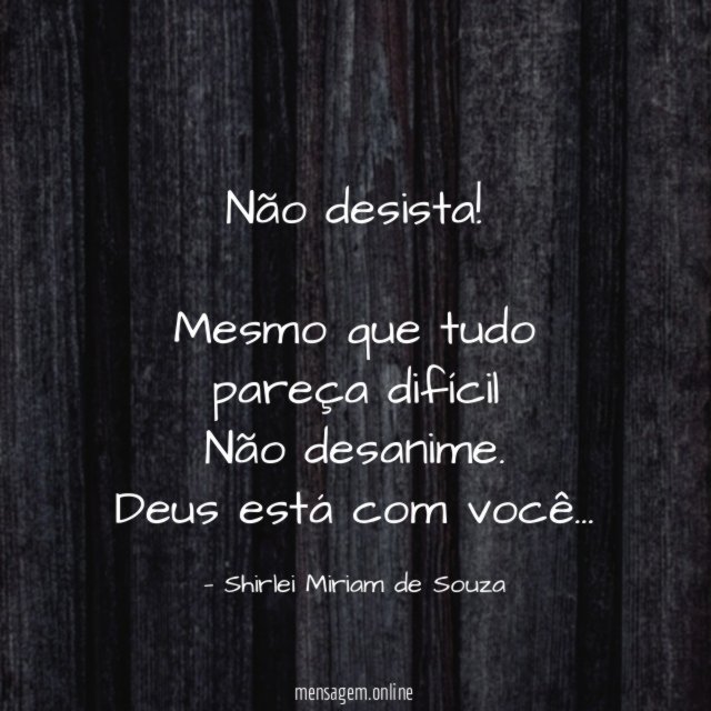 Não desista