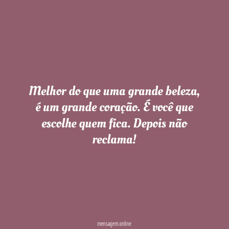 Melhor do que uma grande beleza