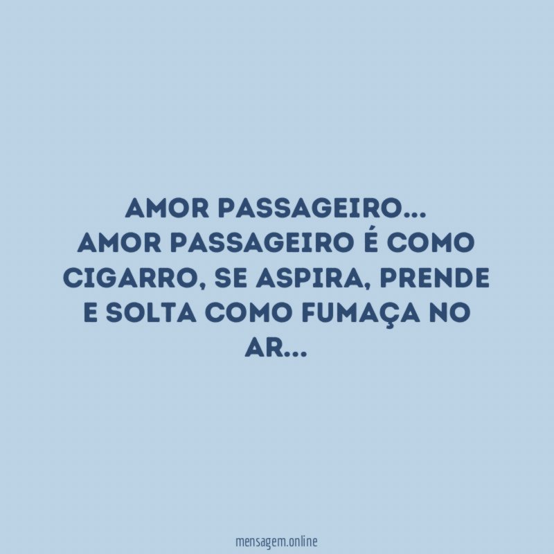 AMOR PASSAGEIRO…