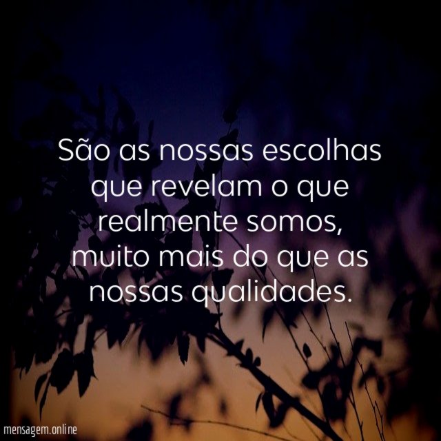 São as nossas escolhas que revelam o que realmente somos
