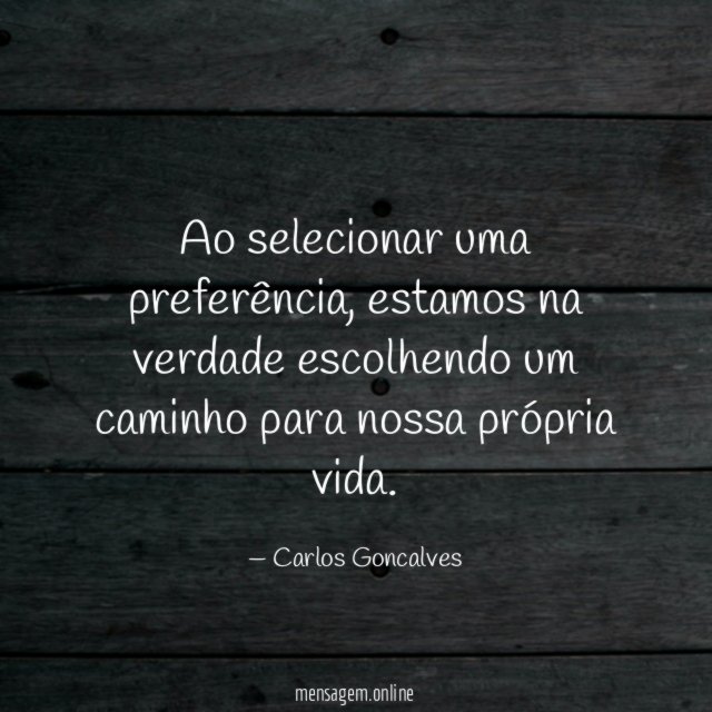 Ao selecionar uma preferência