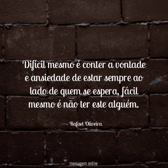 Difícil mesmo é conter a vontade e ansiedade