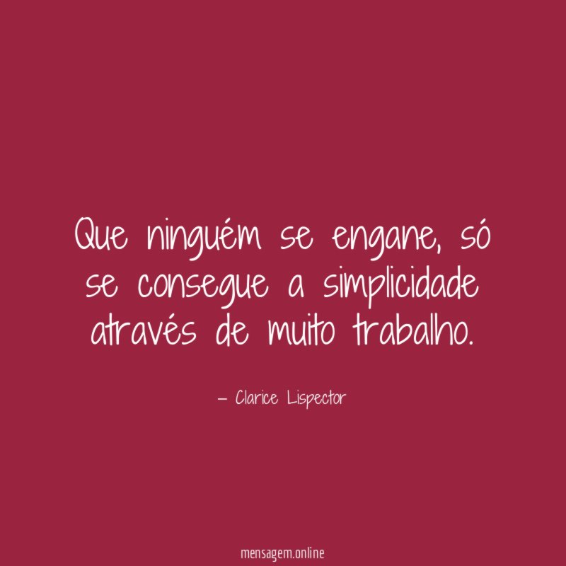 Que ninguém se engane