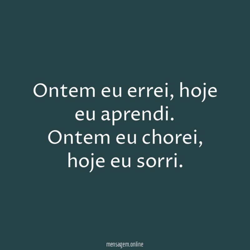 Ontem eu errei