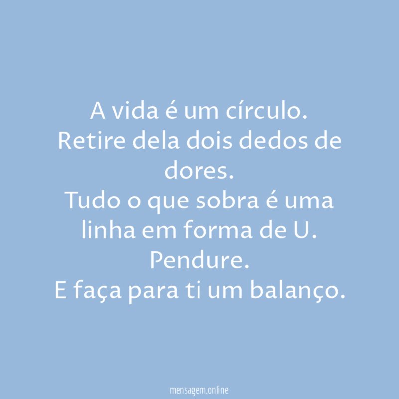A vida é um círculo