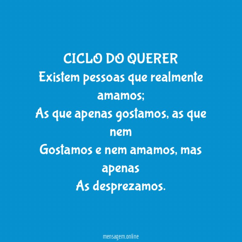 CICLO DO QUERER