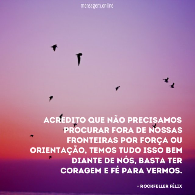 Acredito que não precisamos procurar fora de nossas