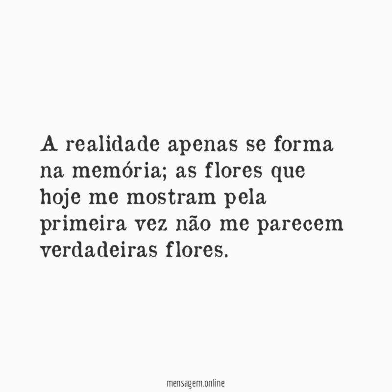 A realidade apenas se forma na memória