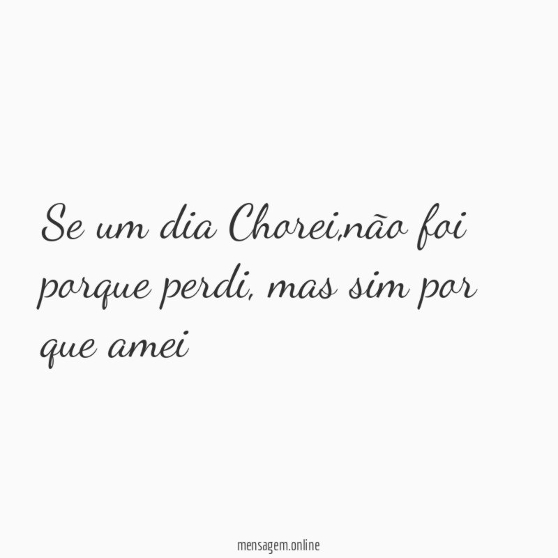 Se um dia Chorei