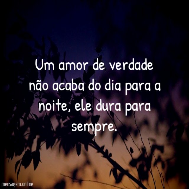 Um amor de verdade não acaba do dia para a noite