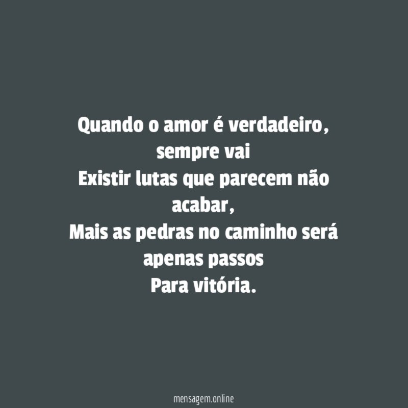 Quando o amor é verdadeiro