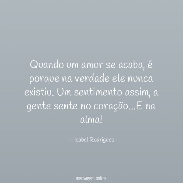 Quando um amor se acaba