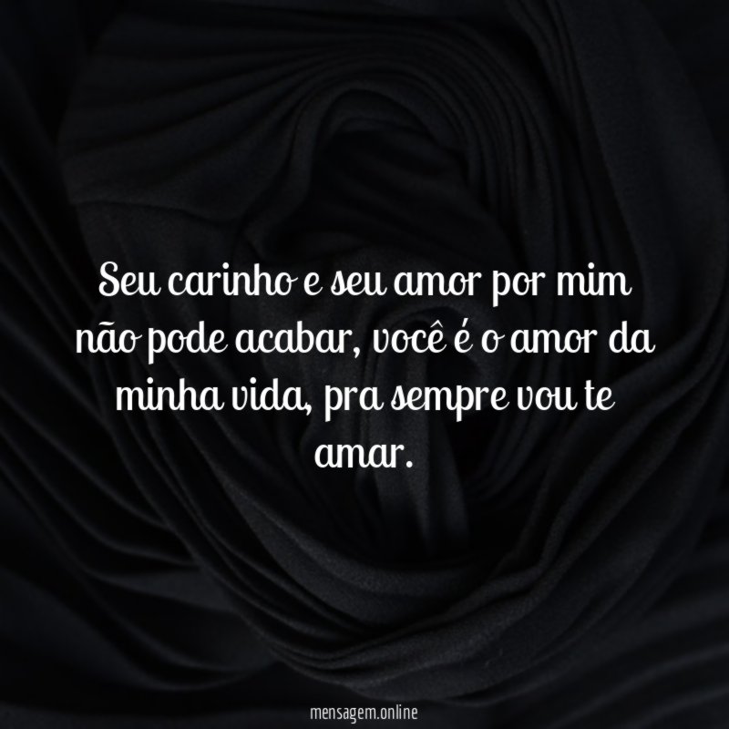 Seu carinho e seu amor por mim não pode acabar