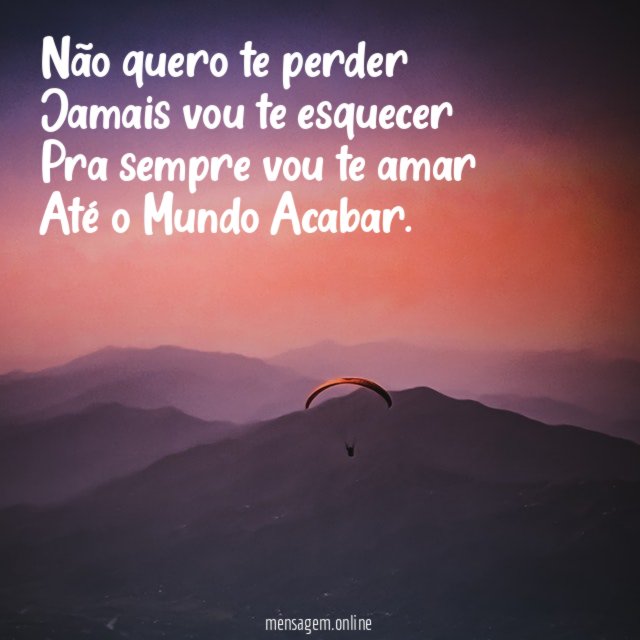 Não quero te perder Jamais vou te esquecer Pra sempre