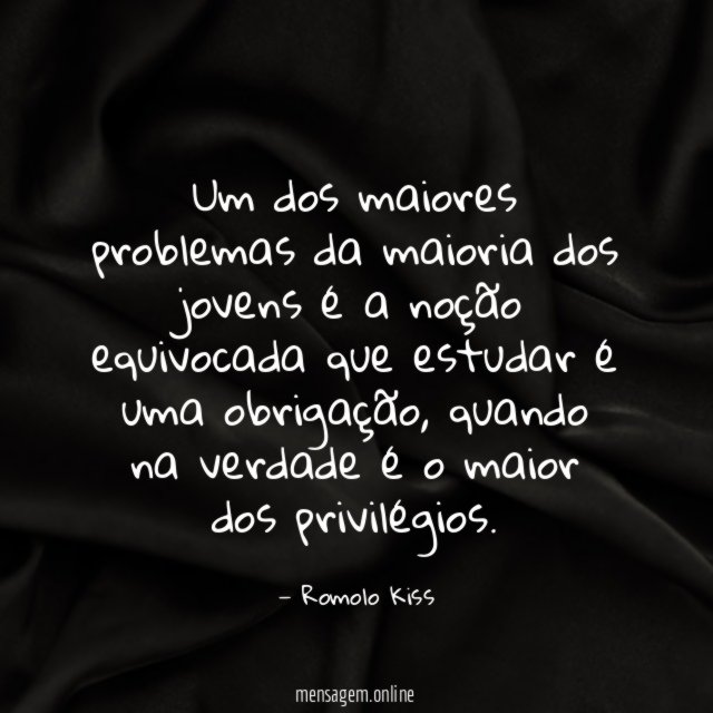 Um dos maiores problemas da maioria dos jovens