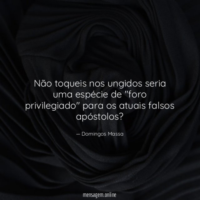 Não toqueis nos ungidos seria uma espécie de