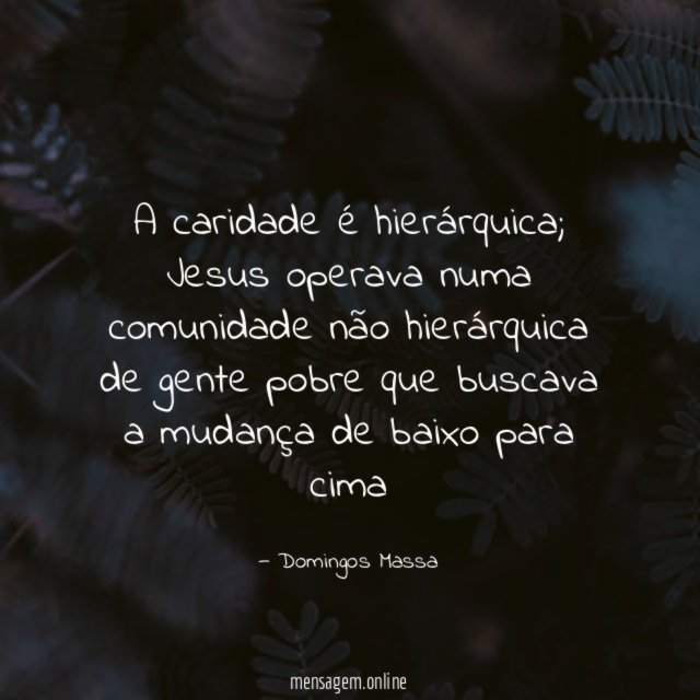 A caridade é hierárquica
