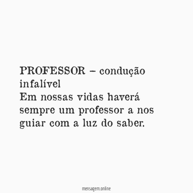 PROFESSOR – condução infalível