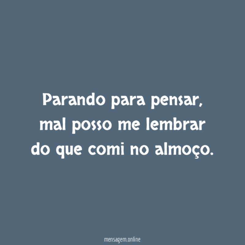 Parando para pensar