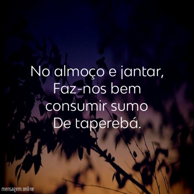 No almoço e jantar